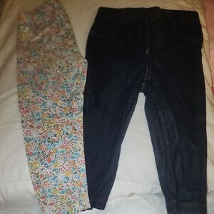 Sz 12-18 Months Carter's Knit Denim Leggings + Multicolor Floral Legging